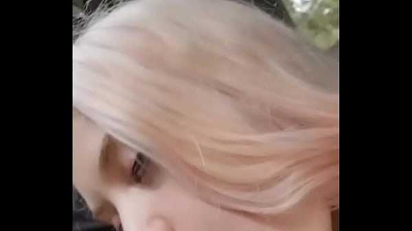 Blonde teen practices her deepthroat skills on a big white cock