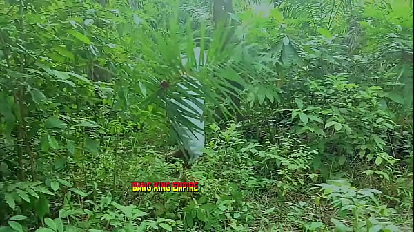 I made her cum twice loudly in the bush with my big cock porn