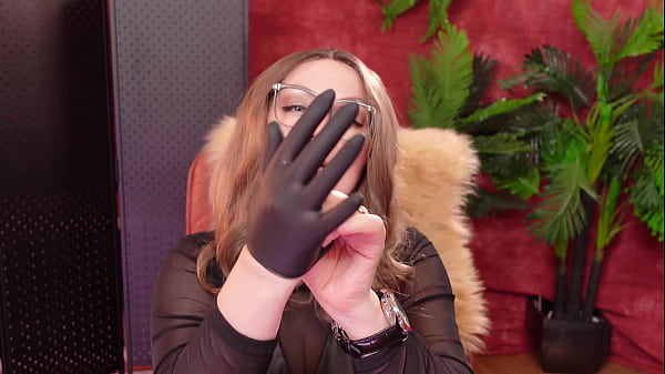 ASMR nitrile gloves and oil. Arya Grander