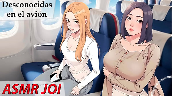 Se me salió la leche rápido con las voces españolas de este vídeo. Fantasía en el avión JOI.