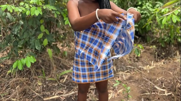 Village girl receives a hardcore doggy from a big black cock