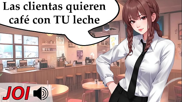 Correte sin parar la cafetería sexual. JOI hentai en español.