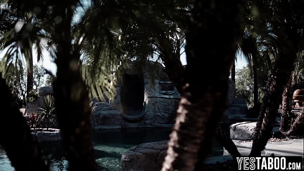 Big boobs gold digger pounded by her BF and his big dick stepdad