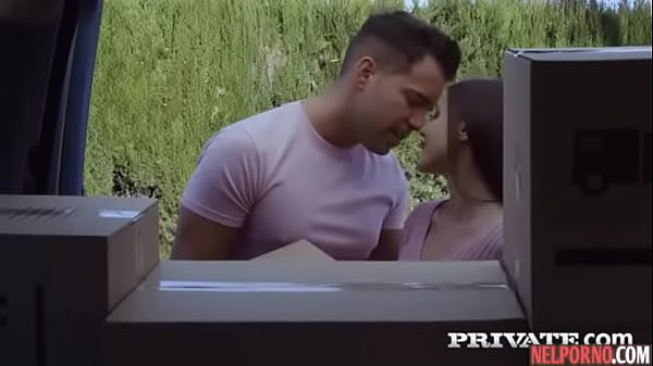 Brunette substitutes juicy crotch for whipping with a man