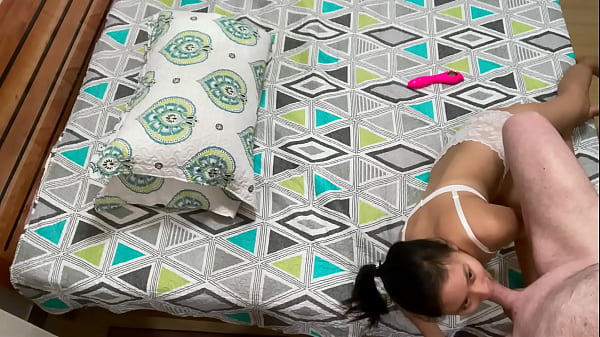 Submissive Asian Teen Sucks Old Man’s Cock and Masturbates Tight Asshole