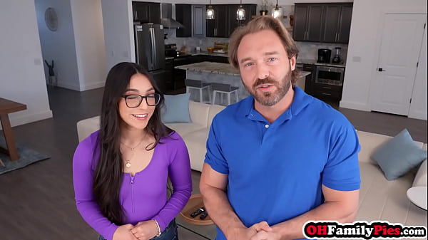 Teaching teen stepdaughter Madison Wilde about sex and hot teen gave a perfect blowjob