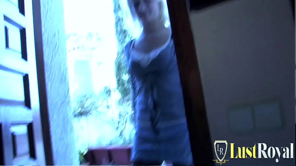 Young blonde in sexy stockings blows cock and gets fucked