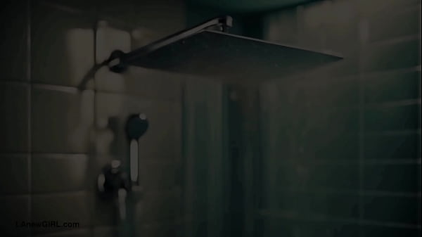 Striking brunette beauty took a shower