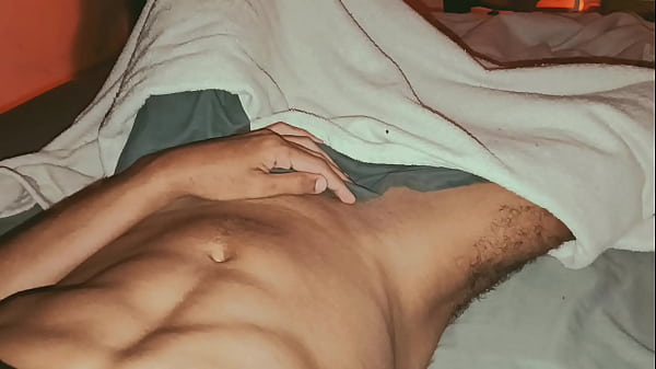 Touching my big cock slowly in bed while moaning and relaxing before falling asleep