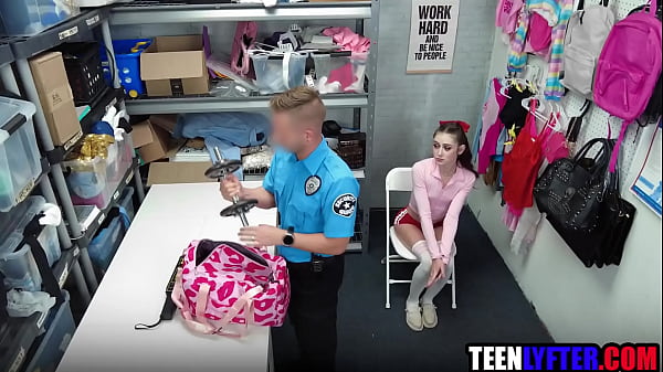 Skinny shoplifter fucked hard by mall cop