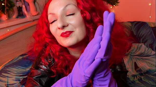 ASMR purple kitchen GLOVES FETISH sounding (Arya Grander)